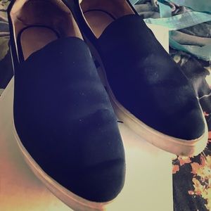 J Slides Black Donnie pointed flat slip on sneaker